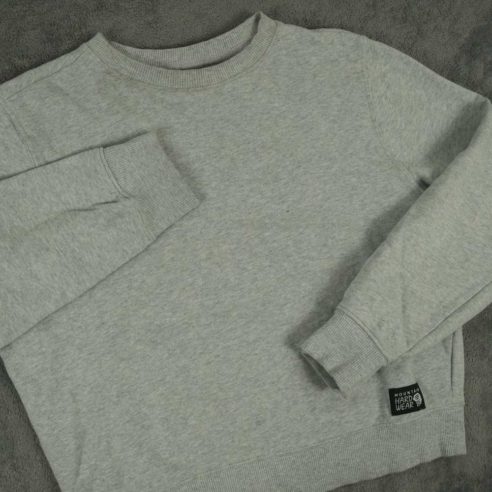 Mountain Hardwear Logo Label Sweatshirt Womens S Gray Crewneck‎ Organic Cotton